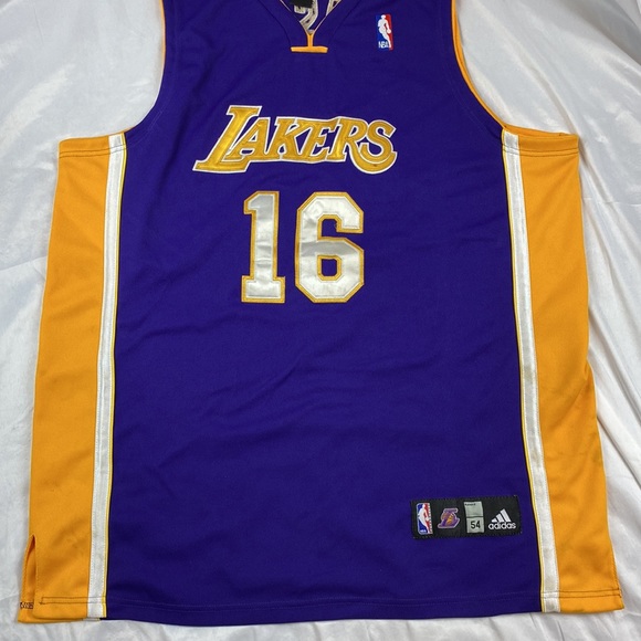 LA Lakers embroidered “Gasol #16” Basketball Jersey Size XXL/54 - Picture 1 of 15